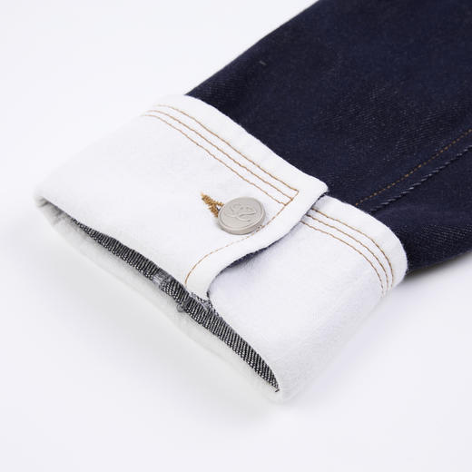 NEELLY纳俪2024秋季商场同款全棉圆领牛仔夹克外套女新款通勤上衣N24082C01111 商品图2