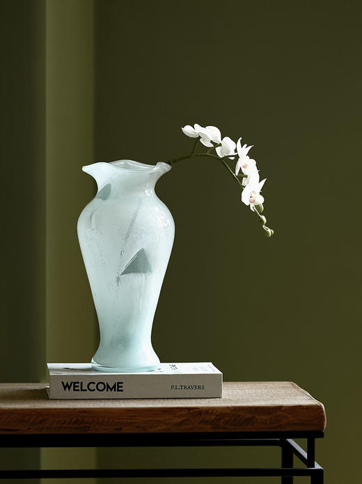 法式中古风芬顿蓝色不规则磁粉花瓶 ins中国风鲜花餐桌电视柜装饰 商品图1