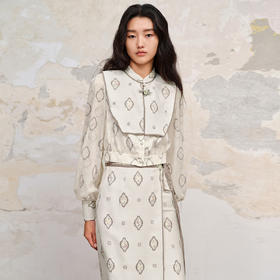 国风新中式衬衫长袖可拆卸衬衣修身上衣女