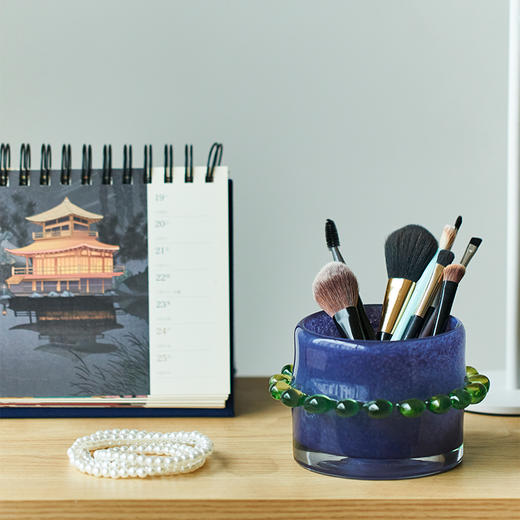 碧轩彩色花边直筒圆柱花瓶轻奢高级感香薰玻璃器皿软装居家台面瓶 商品图5