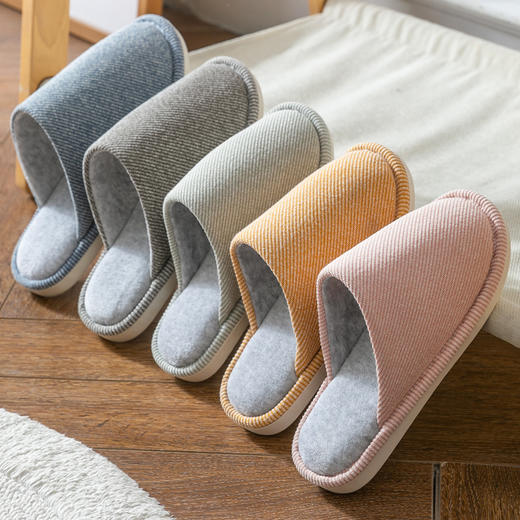 新款日式棉拖鞋秋冬季 日系保暖棉拖鞋 家用室内男女情侣加绒防滑月子拖鞋 商品图0