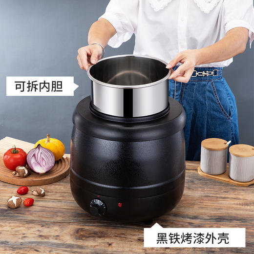 跨境货源不锈钢暖汤煲 酒店厨房适用大容量10L煲汤保温自助餐汤锅 商品图2