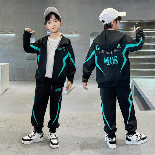 【YW】无忧购韩范炸街小男孩连帽卫衣中大童两件套（截单后7天发货)25年清仓捡漏 商品图1