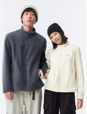 老米优品🎈【品牌授权】电跑跑《AIR早秋情侣抓绒外套》拒绝静电！森林棠2024秋新款薄款男女同款抗静电抓绒外套
