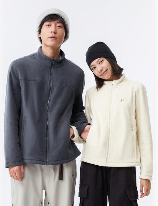 老米优品🎈【品牌授权】电跑跑《AIR早秋情侣抓绒外套》拒绝静电！森林棠2024秋新款薄款男女同款抗静电抓绒外套 商品图0