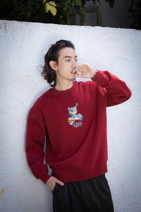 W434364236趣味拼贴圆领卫衣