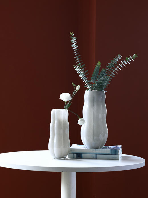 现代乳白色不规则玻璃花瓶摆件简约 商品图7