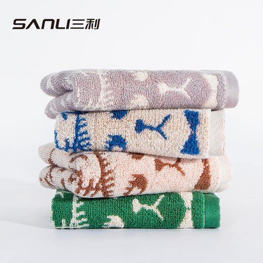 三利毛巾纯棉提花猫童巾涂鸦儿童洗脸巾面巾猫猫毛巾 商品图2