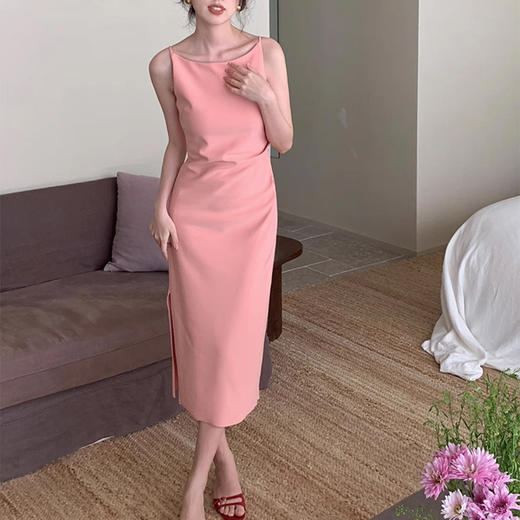 裁缝学苑AS327法式一字领收腰开衩连衣裙纸样女装吊带裙子样板 商品图2