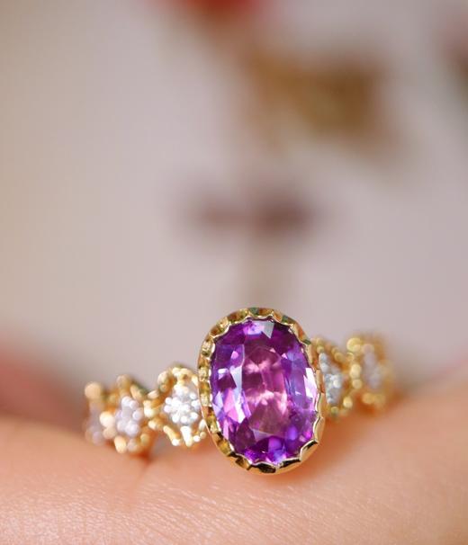 1.41ct 紫蓝宝戒指 商品图5