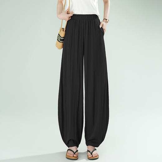 雀说新款大码宽松冰丝香蕉裤高腰显瘦休闲裤AL28632 商品图5