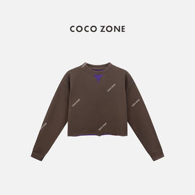 COCO ZONE 100棉设计感撞色拼接圆领长袖卫衣CC2C1508