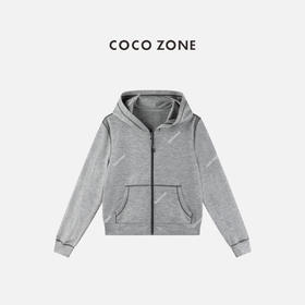 COCO ZONE 秋季连帽长袖拉链外套复古休闲上衣CC1C2029