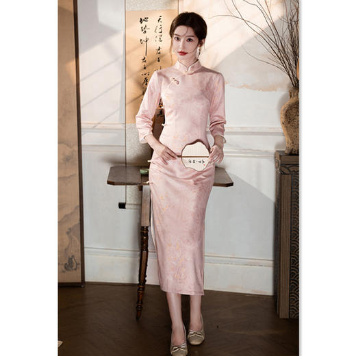 2024秋季新款年轻款麂皮绒优雅改良民国复古气质国潮新品旗袍SYK36105 商品图2