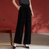 丁摩松紧高腰大码休闲裤女桑蚕丝真丝丝绒直筒长裤AL8516 商品缩略图2