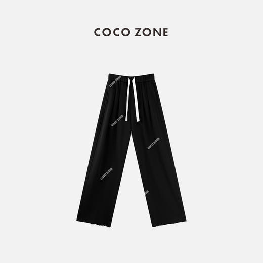 COCO ZONE 简约松紧腰抽绳休闲裤纯色百搭直筒裤CC1C1931 商品图1