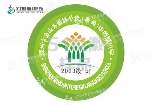 定制深圳市南山外国语学校（集团）华侨城小学熨烫校徽缝制包邮51 商品图1