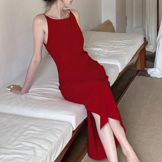 裁缝学苑AS327法式一字领收腰开衩连衣裙纸样女装吊带裙子样板 商品图1