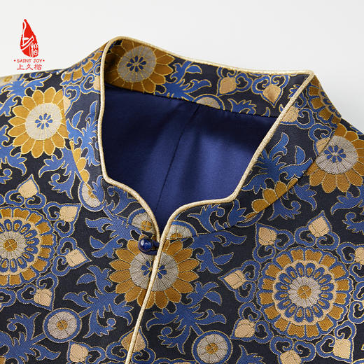 SAINTJOY/上久楷 女式宋锦外套 中式上衣 中国风 复古 大小团花纹花卉锦 CY1024207016 商品图9