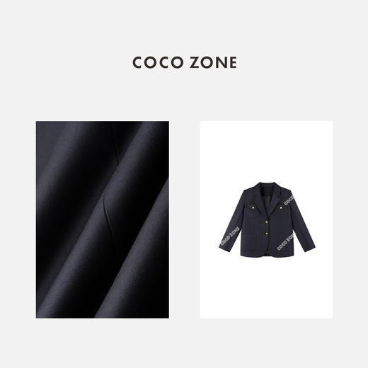 COCO ZONE 100绵羊毛学院风女士翻领西装外套CC1C1814 商品图2