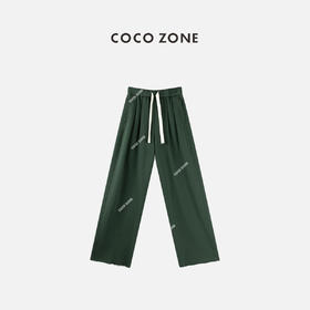 COCO ZONE 简约松紧腰抽绳休闲裤纯色百搭直筒裤CC1C1931