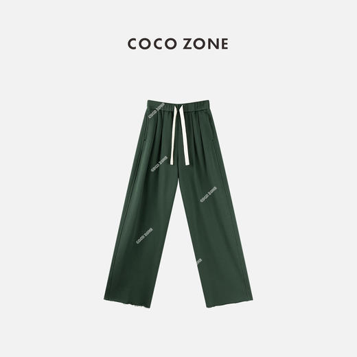 COCO ZONE 简约松紧腰抽绳休闲裤纯色百搭直筒裤CC1C1931 商品图0