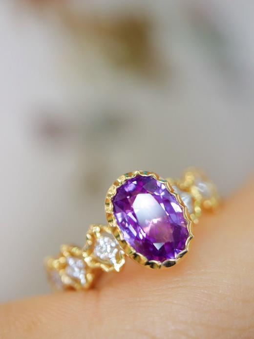 1.41ct 紫蓝宝戒指 商品图1