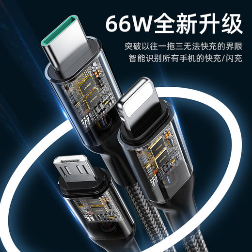 【自营】领臣 66W一拖三超级快充 LC-439充电线 商品图4