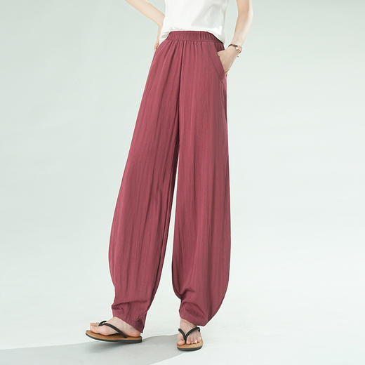 雀说新款大码宽松冰丝香蕉裤高腰显瘦休闲裤AL28632 商品图2