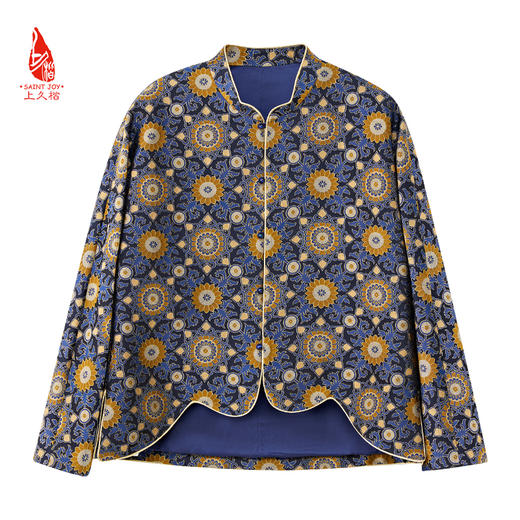 SAINTJOY/上久楷 女式宋锦外套 中式上衣 中国风 复古 大小团花纹花卉锦 CY1024207016 商品图6