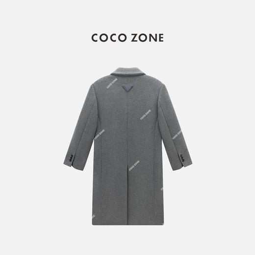 COCO ZONE 高级感女士翻驳领气质长款呢子外套CC2C1612 商品图1