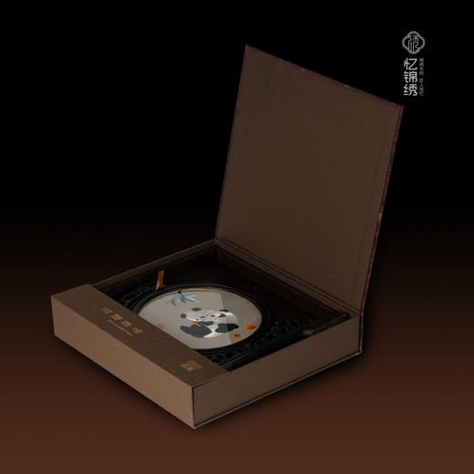 蜀绣滚滚红荔双熊猫非遗手工工艺 商品图4