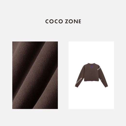 COCO ZONE 100棉设计感撞色拼接圆领长袖卫衣CC2C1508 商品图2