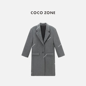 COCO ZONE 高级感女士翻驳领气质长款呢子外套CC2C1612