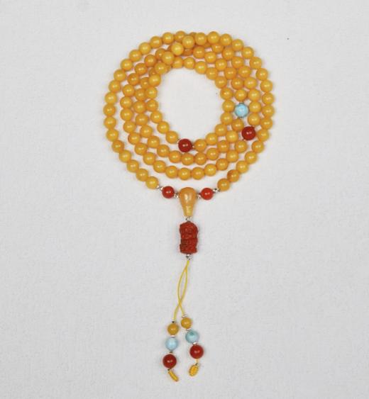 蜜蜡项链-diy南红玛瑙度母海纹石蜜蜡圆珠 商品图0