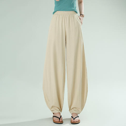 雀说新款大码宽松冰丝香蕉裤高腰显瘦休闲裤AL28632 商品图7