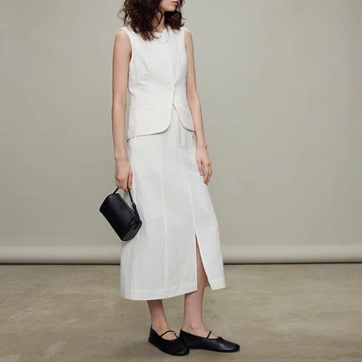 裁缝学苑AS326廓型亚麻马甲西装背心半裙套装纸样女装服装打板图纸 商品图4