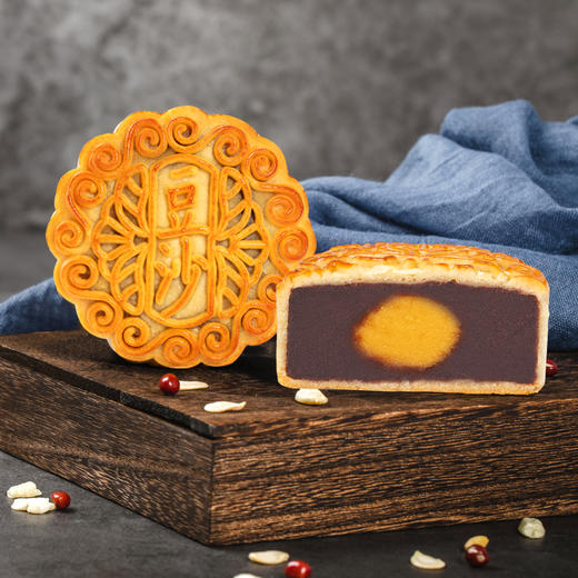 蛋黄玫瑰豆沙月饼125g单个散装中秋月饼 商品图1