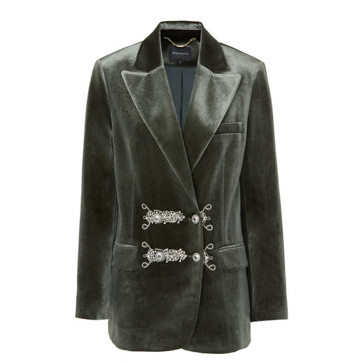 幽径绿廓形丝绒外套秋季通勤风西服上衣女 商品图3