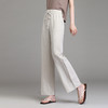 雀说棉麻阔腿裤新款宽松高腰显瘦休闲女裤AL27968 商品缩略图0