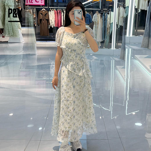 P&X设计师女装初恋夏季收腰温柔风连衣长裙碎花 824208220 花色 商品图0