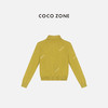 COCO ZONE 简约polo领毛针织开衫时尚单排扣上衣CC1C1883 商品缩略图3