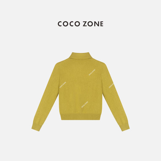 COCO ZONE 简约polo领毛针织开衫时尚单排扣上衣CC1C1883 商品图3