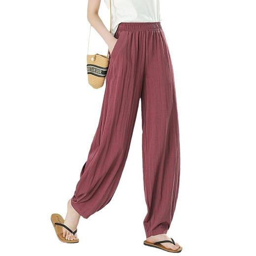 雀说新款大码宽松冰丝香蕉裤高腰显瘦休闲裤AL28632 商品图4