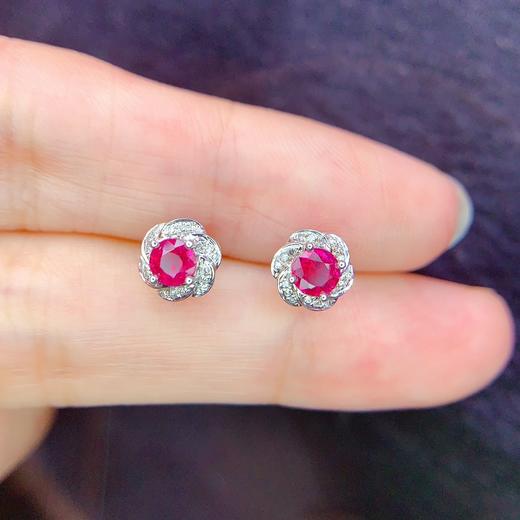 0.9ct 1.78g 红宝石耳钉 商品图7