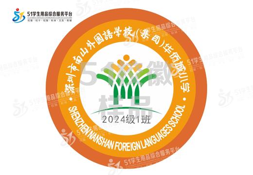 定制深圳市南山外国语学校（集团）华侨城小学熨烫校徽缝制包邮51 商品图0