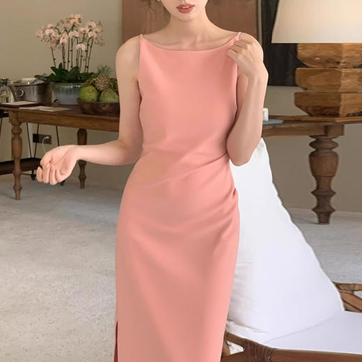 裁缝学苑AS327法式一字领收腰开衩连衣裙纸样女装吊带裙子样板 商品图5