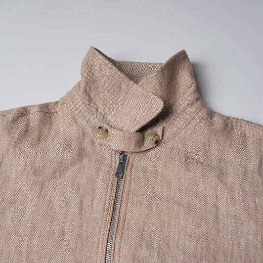 ROMI STUDIO“远山之间”100%亚麻立领收腰飞行员夹克外套 431W6038 商品图2