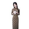 2024秋季新款老上海复古国风民国女士文艺格子长款七分袖旗袍SYK183332 商品缩略图4