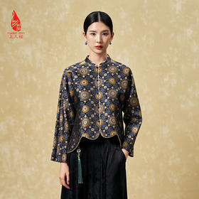 SAINTJOY/上久楷 女式宋锦外套 中式上衣 中国风 复古 大小团花纹花卉锦 CY1024207016